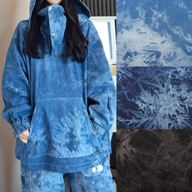 Sewing Tie Dye - ผ้าเดนิมย้อมสีแบบไท-ได 100% ผ้าฝ้าย ขายเป็นเมตร สำหรับตัดเย็บเสื้อผ้า หมวก