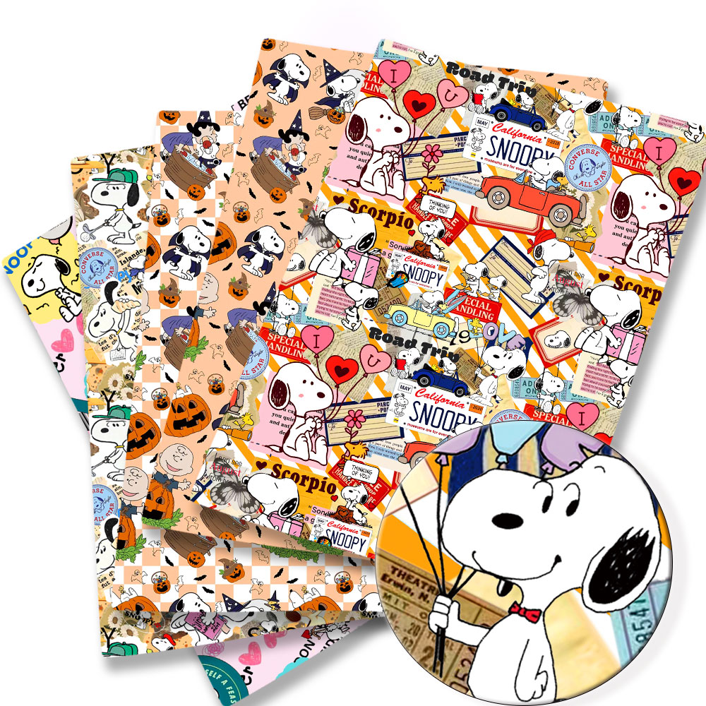 Sewing Textiles - ผ้าทอ TAKARA TOMY ลายสนูปปี้ ขนาด 140x50
