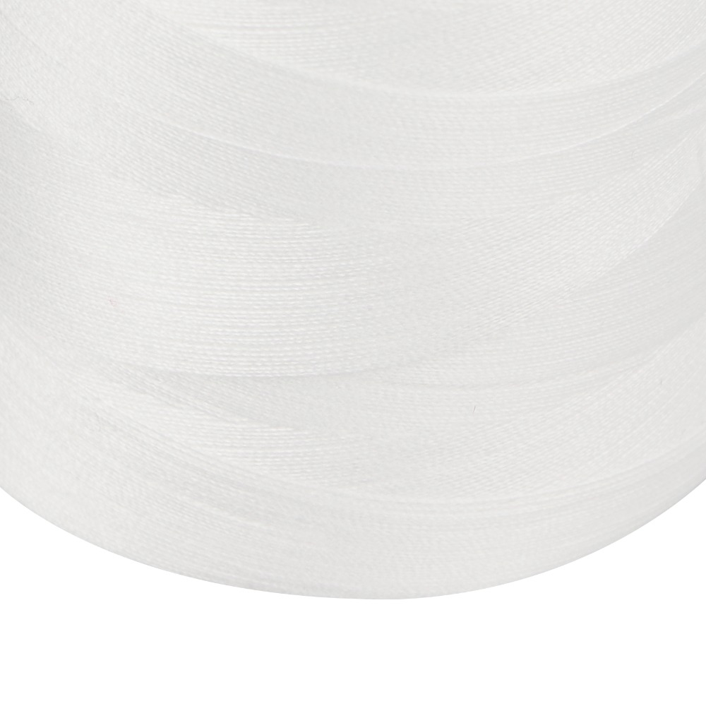 Serger Thread Cone - 4 ม้วน แต่ละม้วนยาว 3000 หลา ด้ายโพลีเอสเตอร์สีขาวสำหรับจักรเย็บผ้า