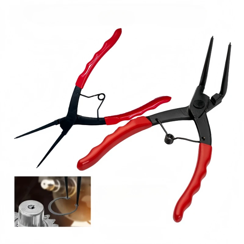 Snap Button Plier - 180 ° คีมงัดแหวนล็อคแบบงอ คีมถอดแหวนล็อคภายในแบบหนัก คีมงัด 90/180
