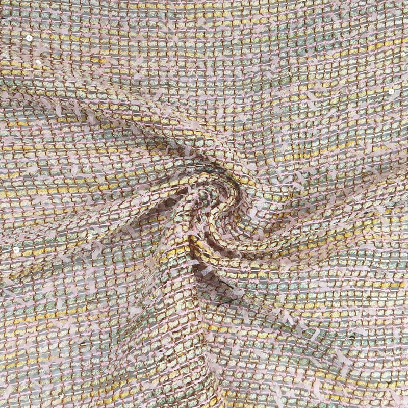 Sewing Tweed - ผ้าทวีดเนื้อบางเบา ลายริบบิ้น ย้อมสีด้วยเส้นด้าย เหมาะสำหรับเสื้อโค้ทฤดูร้อนและฤดูใบไม้ผลิ ชุดสายรัดเสื้อ DIY