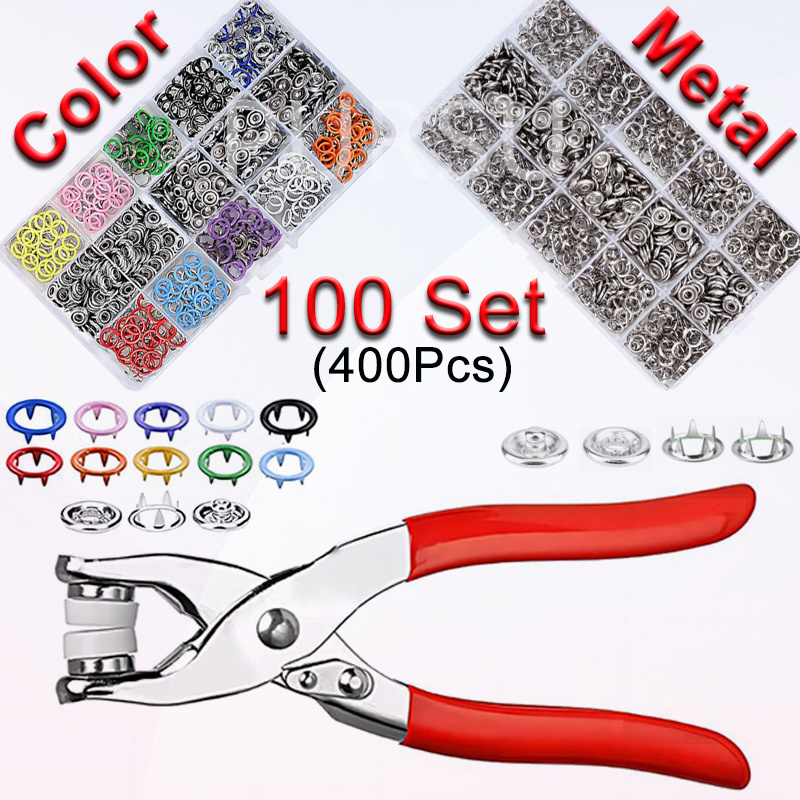 Snap Button Plier - 100 ชุดคีม Snap อัตโนมัติ Grommet คีมตาไก่