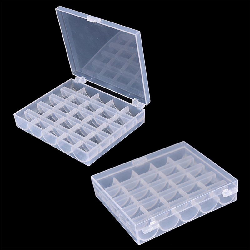 Bobbin Organizer Box - กล่องเก็บกระสวยด้ายเปล่า 25 ช่อง สำหรับจัดระเบียบกระสวยด้ายจักรเย็บผ้า ทำจากพลาสติก