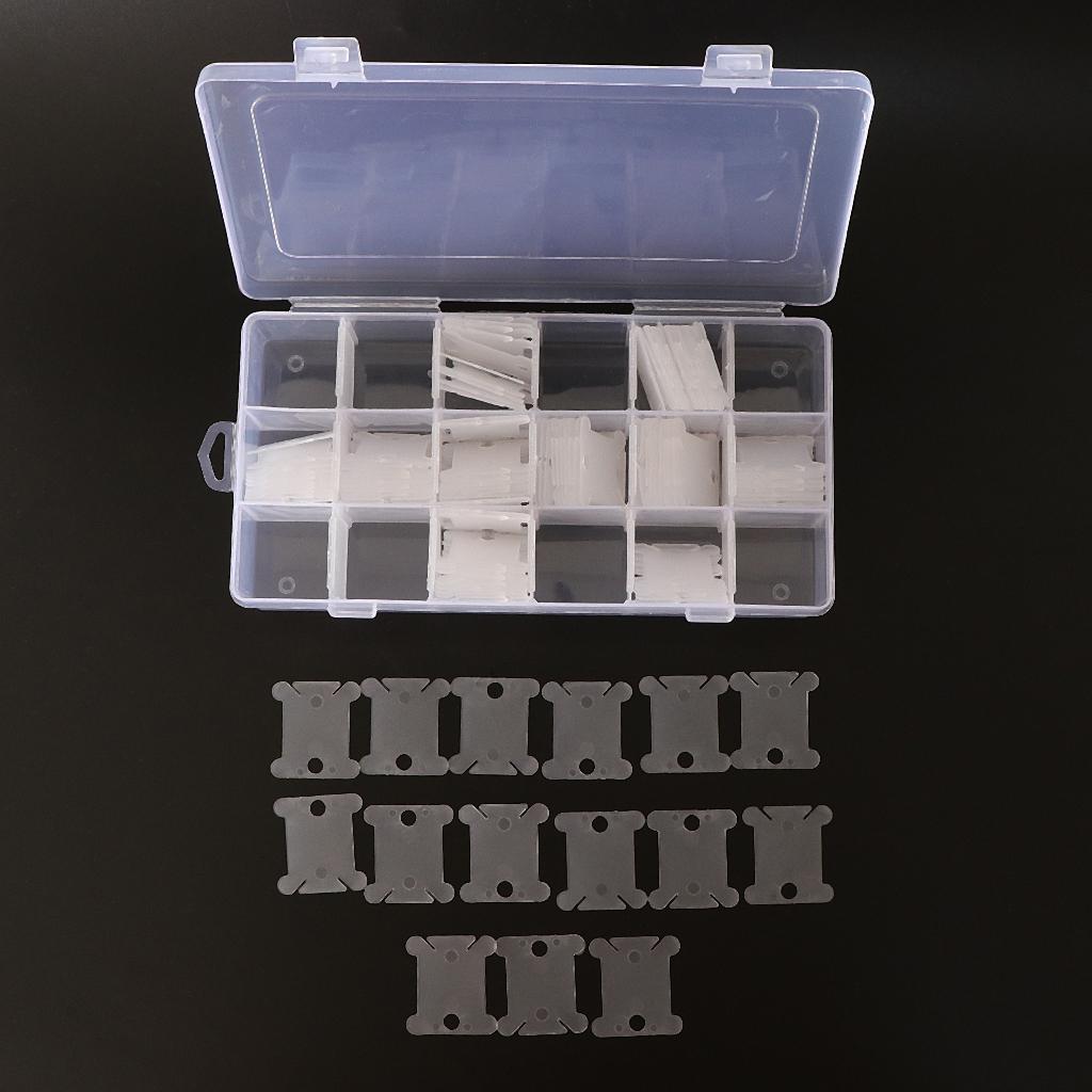 Bobbin Organizer Box - ชุดกล่องจัดเก็บหลอดด้ายพร้อมหลอดพลาสติก 100 ชิ้น สำหรับงานถักกระเป๋า ไหมพรม และอุปกรณ์โครเชต์