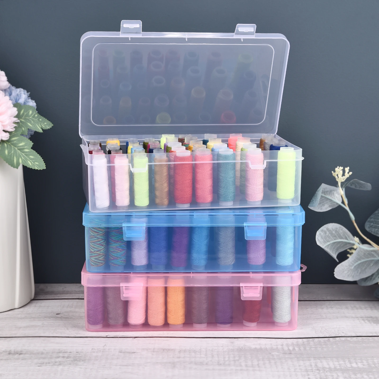 Bobbin Organizer Box - กล่องเก็บด้ายเย็บผ้าแบบใหม่ 24 ช่อง/กล่องเก็บด้ายเย็บผ้า 42 แกน กล่องใส่แกนด้าย