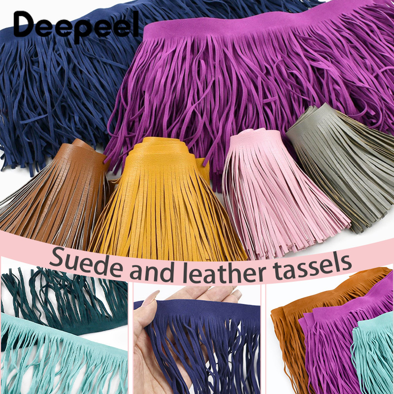 Textile And Sewing Supply - พู่หนังกลับยาว 1 เมตร ขนาด 10-30 ซม.