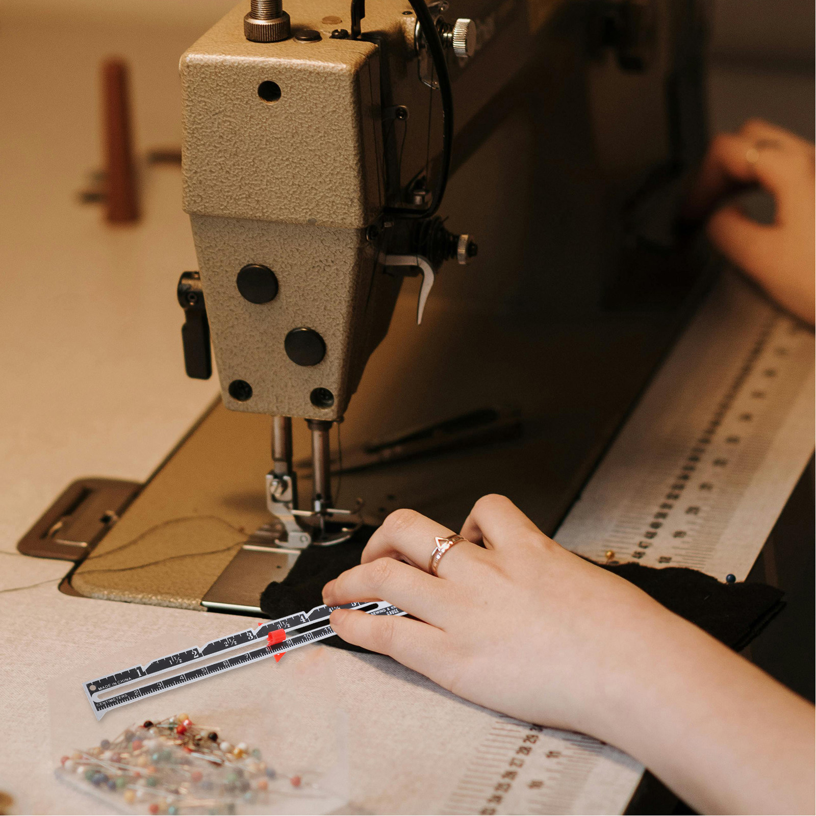 Sewing Gauge Ruler - ไม้บรรทัดวัดตะเข็บโลหะ 12 ชิ้น เครื่องมือวัดแบบเลื่อนได้ สำหรับงานเย็บผ้า ควิลท์
