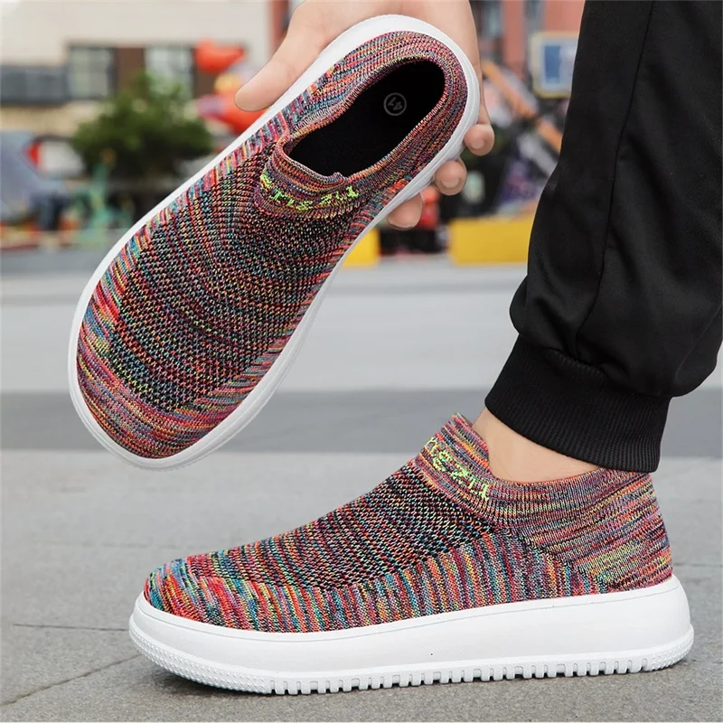 Knit Stabilizer Stretch - รองเท้าผ้าใบแบบสวมสำหรับฤดูร้อนสำหรับผู้ชายผู้หญิง รองเท้าวิ่งแบบถักระบายอากาศได้ดี รองเท้าผ้าใบลำลองแบบมีพื้นหนา รองเท้ากีฬาแบบสวมใส่สบายสำหรับทุกเพศ