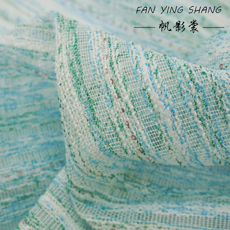 ผ้าทวีดลายทางสีน้ำเงิน-เขียวแบ - Sewing Tweed บทวิจารณ์และราคา