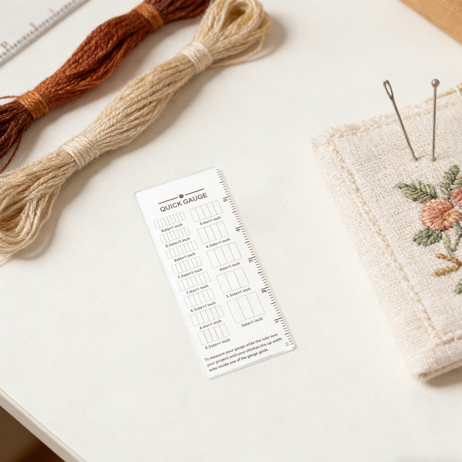 ไม้บรรทัดวัดขนาดงานถัก 2 ชิ้น  - Sewing Gauge Ruler บทวิจารณ์และราคา