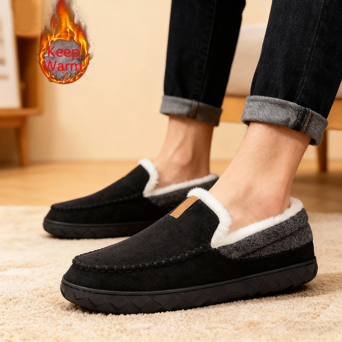 รองเท้าแตะผู้ชายแบบเย็บมือ บุข - Sewing Fleece บทวิจารณ์และราคา