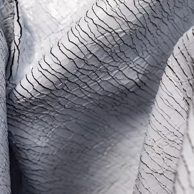 ผ้าหนังสีเทาแบบย้อนยุค ลายแตก  - Is Sewing Textile Art บทวิจารณ์และราคา