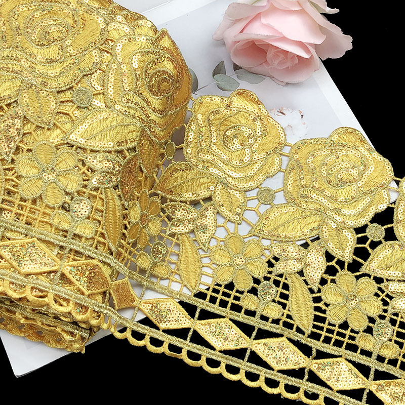 3 หลา 19.5 ซม.กว้างประณีตดอกไม - Textile And Sewing Supply บทวิจารณ์และราคา