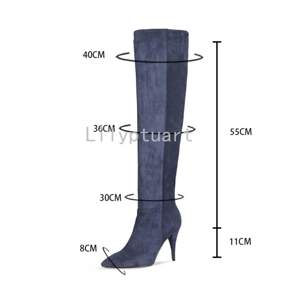 รองเท้าบูทผู้หญิงสีน้ำเงินหนัง - Sewing Fleece บทวิจารณ์และราคา