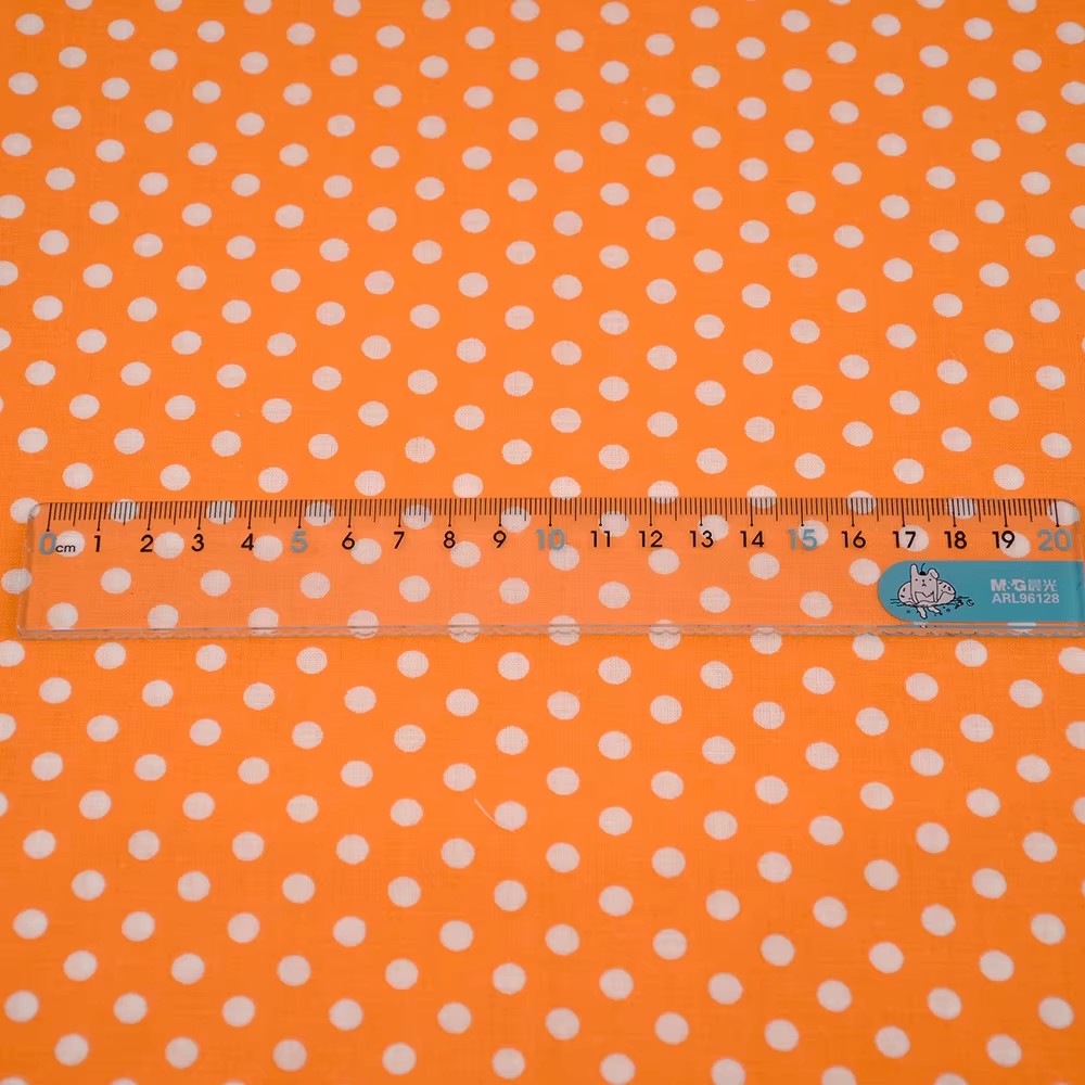 ผ้าคอตตอนพิมพ์ลายจุดสีส้มสีขาว - Sewing Textiles บทวิจารณ์และราคา