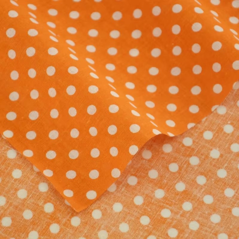 ผ้าคอตตอนพิมพ์ลายจุดสีส้มสีขาว - Sewing Textiles บทวิจารณ์และราคา