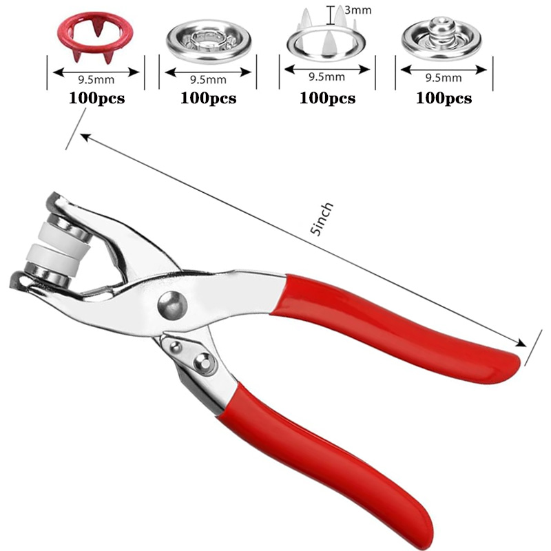 100 ชุดคีม Snap อัตโนมัติ Grom - Snap Button Plier บทวิจารณ์และราคา