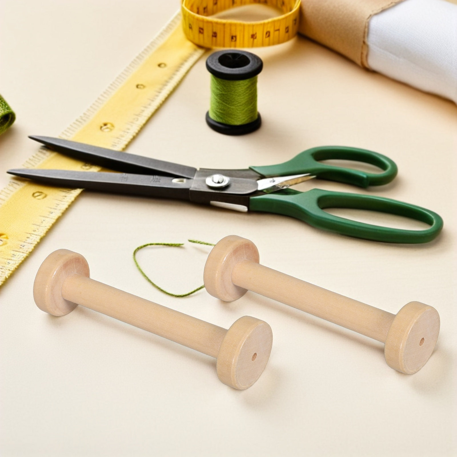 แกนม้วนไม้ 5 ชิ้น แบบธรรมชาติ  - Sewing Textiles บทวิจารณ์และราคา
