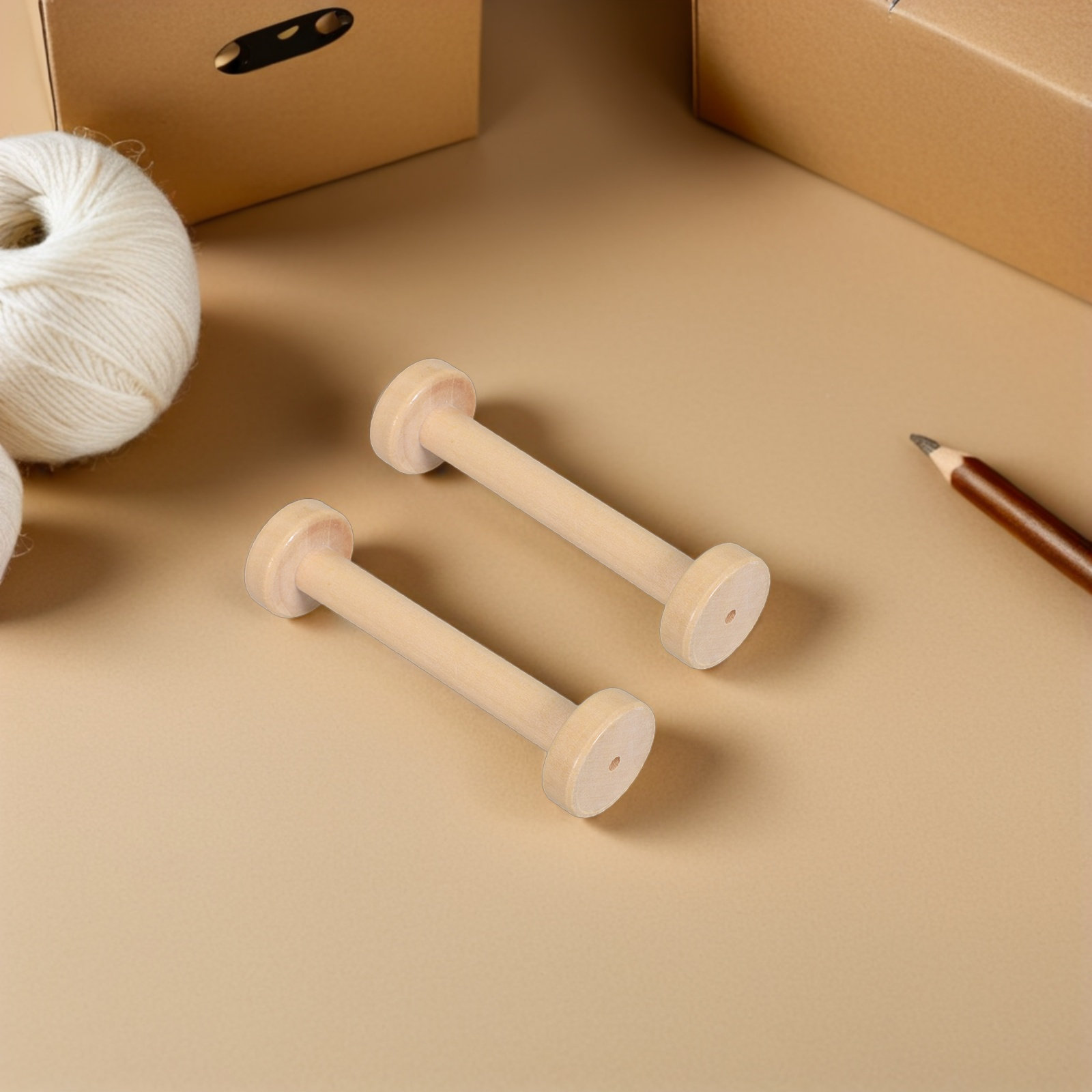 แกนม้วนไม้ 5 ชิ้น แบบธรรมชาติ  - Sewing Textiles บทวิจารณ์และราคา