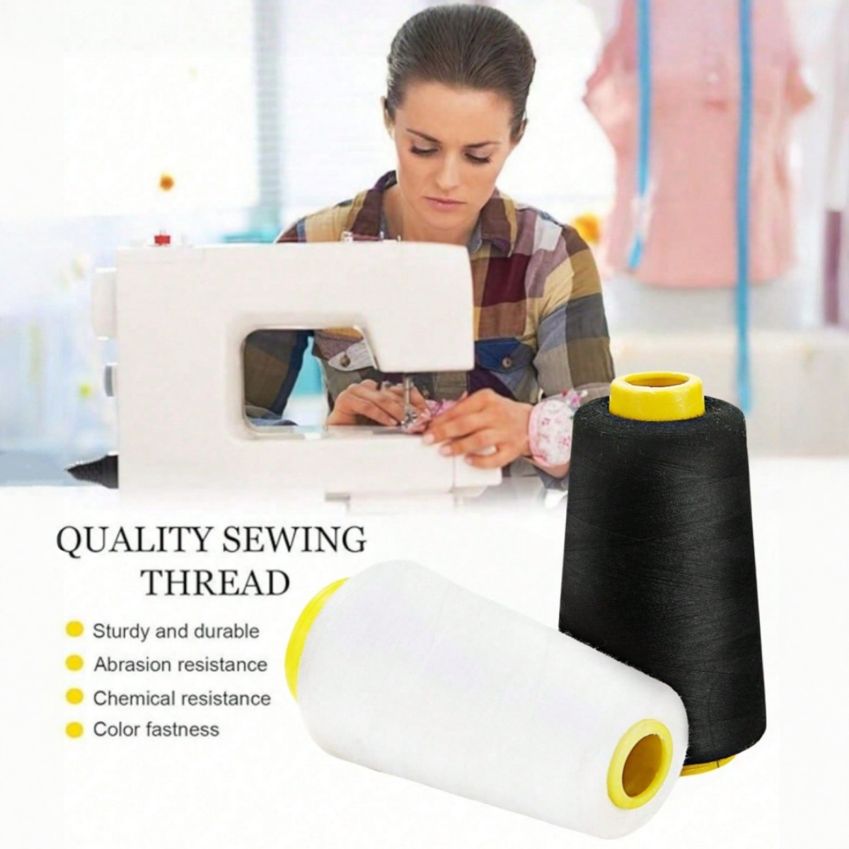ด้ายเย็บผ้า 1-6 ม้วน ยาว 3000  - Serger Thread Cone บทวิจารณ์และราคา