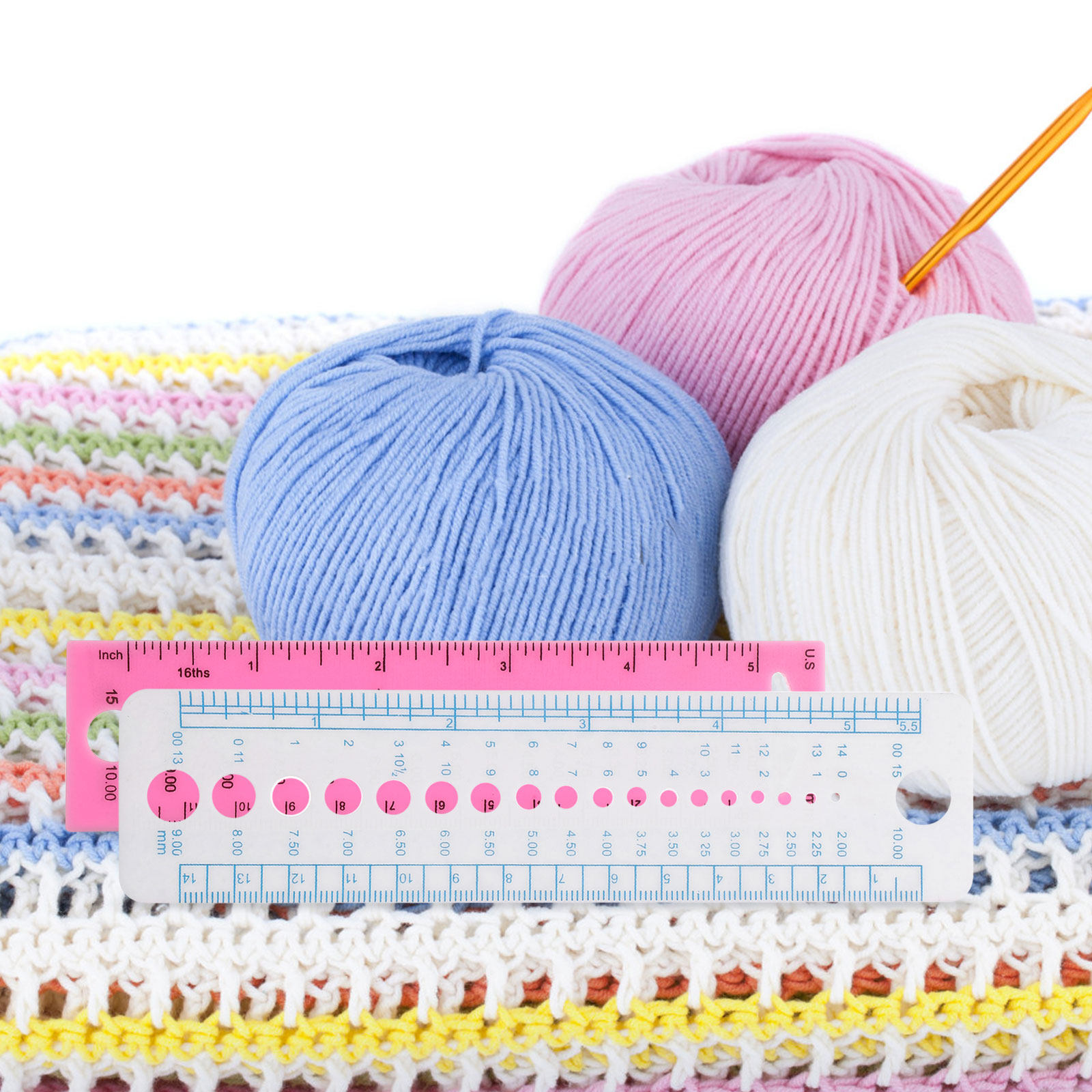 ไม้บรรทัดวัดขนาดเข็มถักไหมพรม  - Sewing Gauge Ruler บทวิจารณ์และราคา