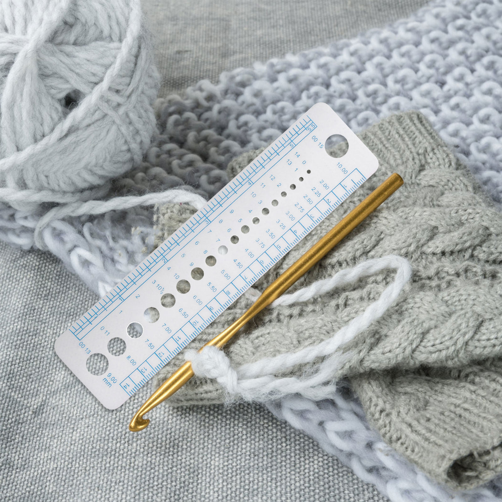 ไม้บรรทัดวัดขนาดเข็มถักไหมพรม  - Sewing Gauge Ruler บทวิจารณ์และราคา
