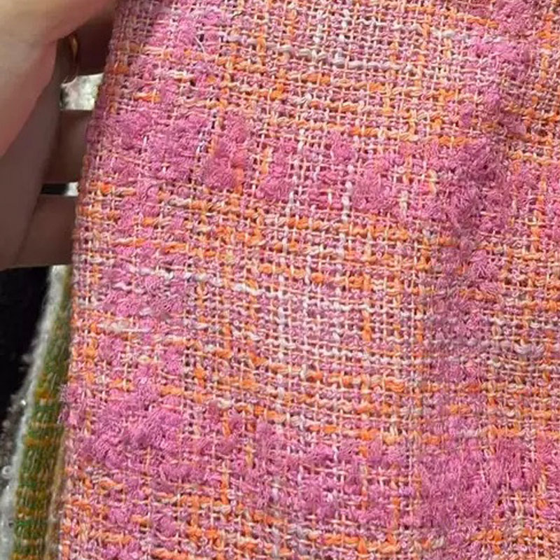 ผ้าทวีดลายตารางสีชมพูและสีส้มพ - Sewing Tweed บทวิจารณ์และราคา