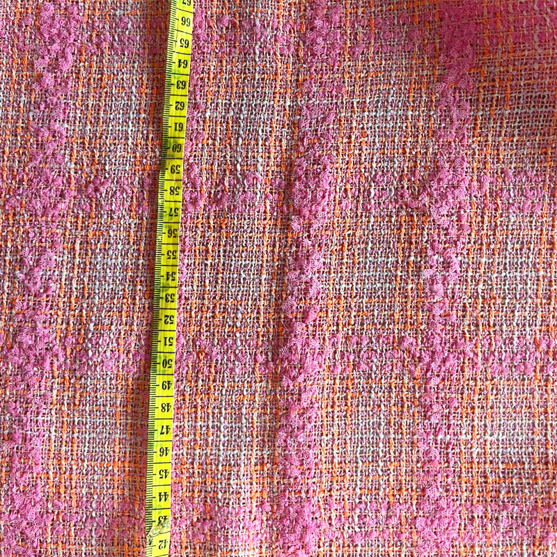 ผ้าทวีดลายตารางสีชมพูและสีส้มพ - Sewing Tweed บทวิจารณ์และราคา