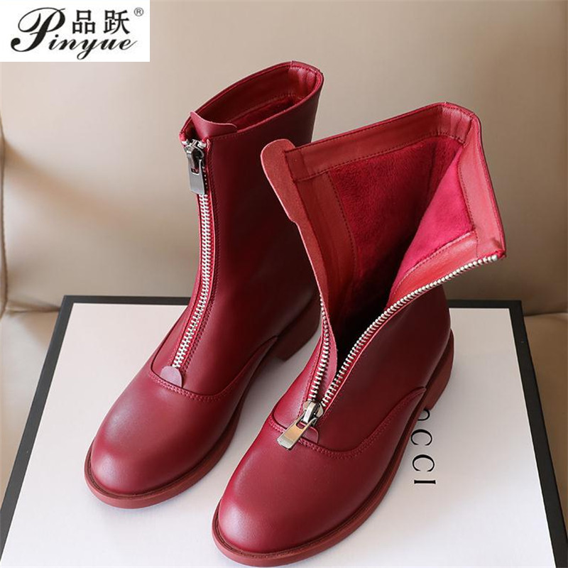 รองเท้าบูทรองเท้าผู้หญิงมีซิปห - Sewing Front Zipper บทวิจารณ์และราคา