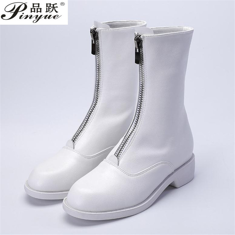รองเท้าบูทรองเท้าผู้หญิงมีซิปห - Sewing Front Zipper บทวิจารณ์และราคา