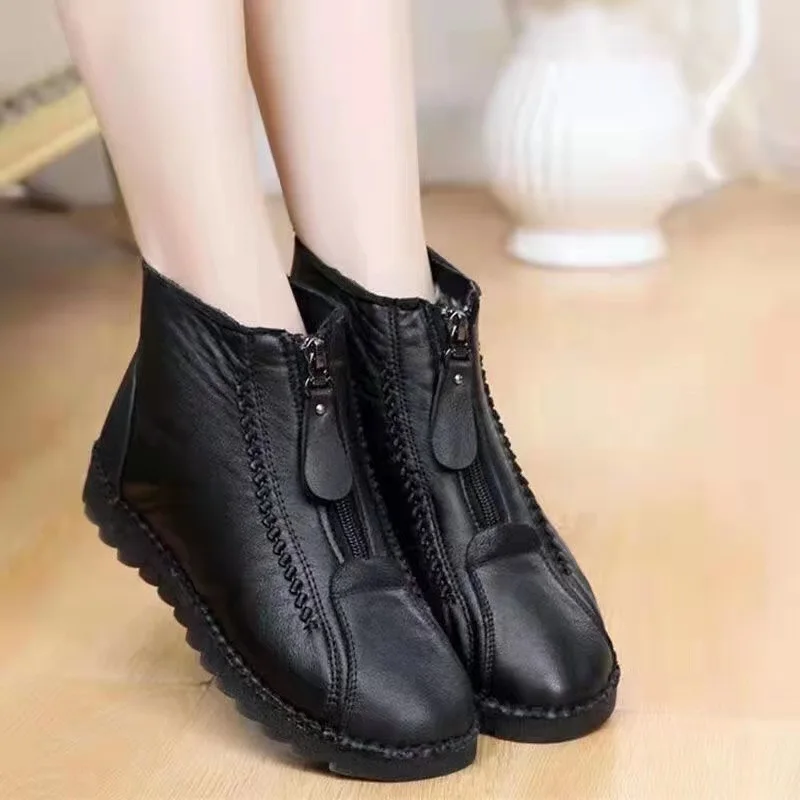 รองเท้าบูทข้อเท้าผู้หญิงสำหรับ - Sewing Front Zipper บทวิจารณ์และราคา