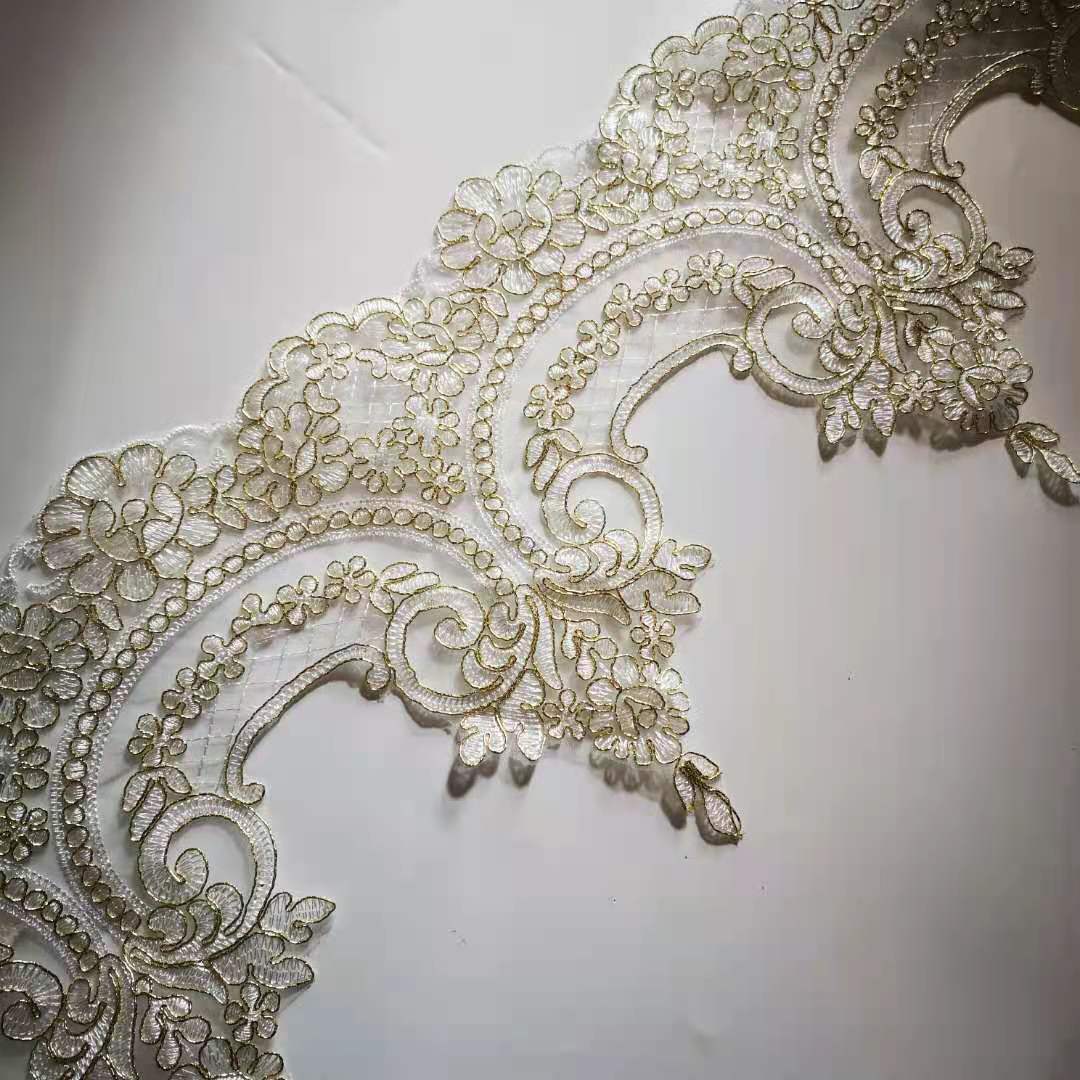 1Yard GoldสีขาวCordingผ้าดอกไม - Sewing Net บทวิจารณ์และราคา